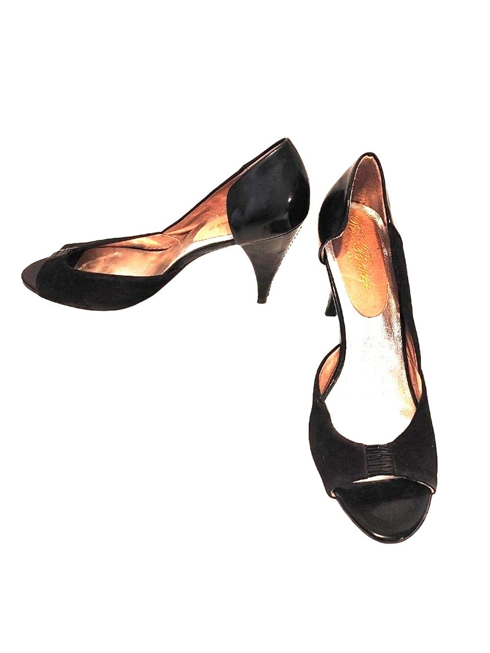 Ted Baker Vero Cuoio Suede Leather D'Orsay Pumps Peep Toe Black Womens Size 9